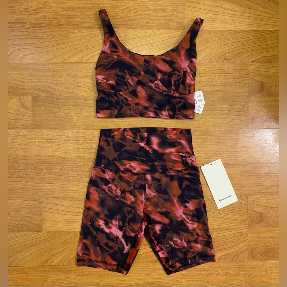 Lululemon Nulu Front- Darting Yoga Bra & Align High-Rise Short Set